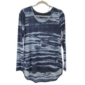 Cynthia Rowley Blue Tye Dye Stretchy Long sleeve Top(Size Medium)